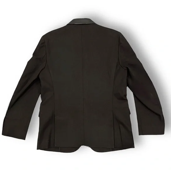 🕶️ Vince Men’s 42R Black Blazer‎ w/ Faux Leather Lapel | Sleek & Cutthroat - Picture 6 of 7